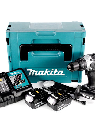 Makita DHP 458 RFJB Akku Schlagbohrschrauber 18 V 91Nm Schwarz im Makpac + 2x 3,0 Ah Akku + Ladegerät - Toolbrothers