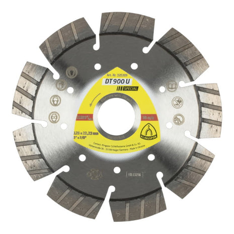 KLINGSPOR diamond cutting disc DT 900 U Special Ø 125 mm bore 22.23 mm ( 8000351575 )