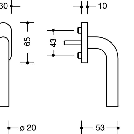 Maniglia per finestra HEWI 111FG.6 30mm plastica 99 bianco puro ( 3000205791 )