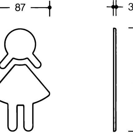 HEWI Symbol Frau 801.91B020 Poliamida color nº 90 ( 8000645320 )