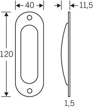 Osłona drzwi przesuwnych FSB 42 4212 Aluminium F2 / srebrny nikiel owalny ( 3000252564 )