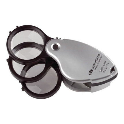 SCHWEIZER Loupe pliable Tech-Line agrandissement 3x+3x+3x=9x ( 4000851731 )