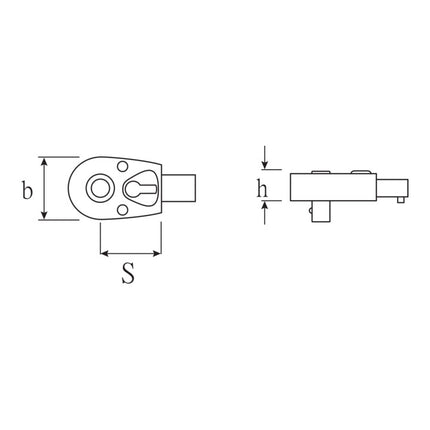 STAHLWILLE 725QR/ 5 3/8 ″ 9 x 12 mm (4000826589 ) insert-lever reversible ratchet