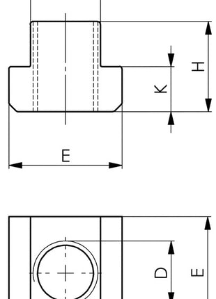 Dado AMF con cava a T DIN 508 22 mm M20 ( 4000833210 )