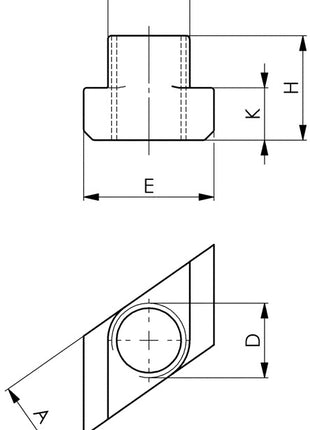 Dado AMF per scanalatura a T n. 510 Scanalatura a T 18 mm M16 ( 4000833219 )