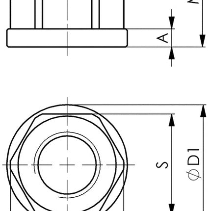 Tuerca hexagonal AMF DIN 6331 M12 ancho entre planos 19 mm ( 4000833410 )