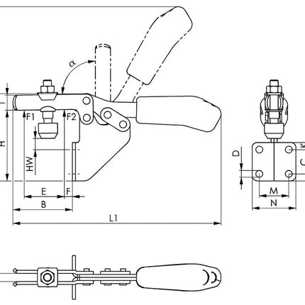 AMF horizontal clamp no. 6833 size 2 ( 4123660120 )