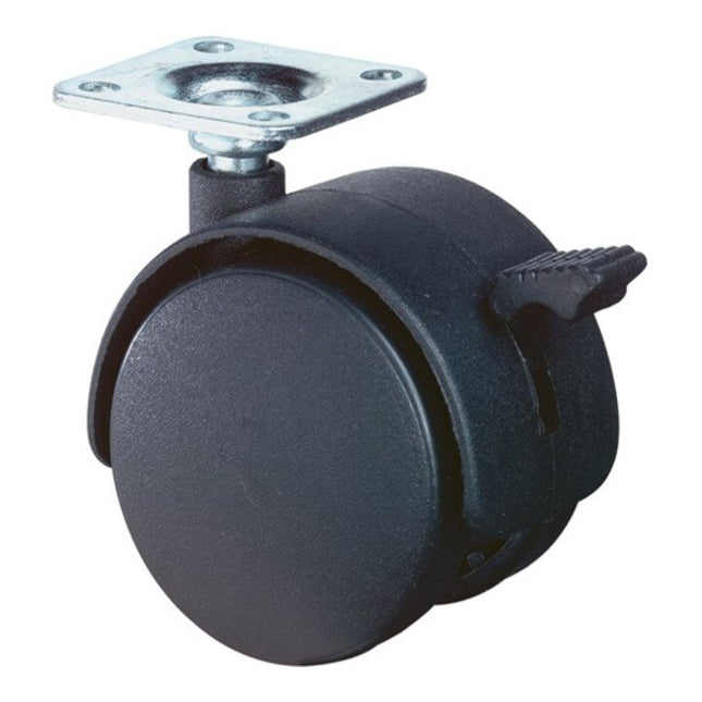 BS ROLLEN Plastikowe podwójne kółko z hamulcem Ø kółka 40 mm Nośność 30 kg ( 3000275086 )