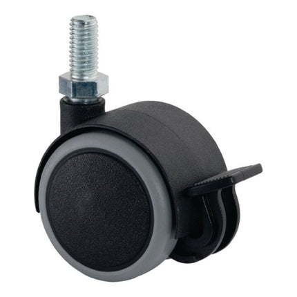 BS ROLLEN Plastic double castor with brakes Wheel Ø 50 mm Load capacity 50 kg ( 3000275010 )