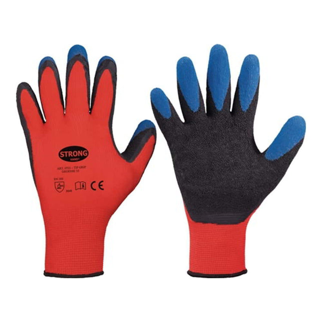 Guanti STRONGHAND Tip Grip taglia 9 rosso/nero/blu ( 8000140726 )