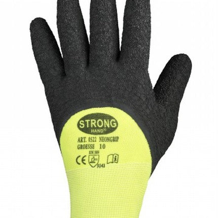 GUANTES STRONGHAND NEONGRIP talla 9 amarillo neón/negro ( 8000140722 )