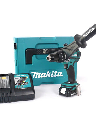 Makita DHP 458 RA1J Akku Schlagbohrschrauber 18 V 91 Nm + 1x Akku 2,0 Ah + Ladegerät + 60 tlg. Bit Bohrer Set + Makpac - Toolbrothers