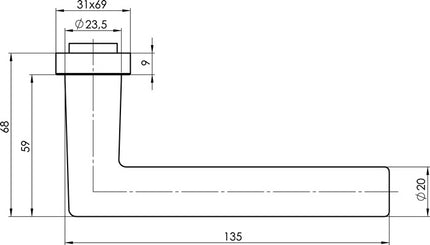 OGRO Pièce de perçage de poignée anti-feu 8906 ALU FS 9mm Aluminium F1 ( 3000267022 )