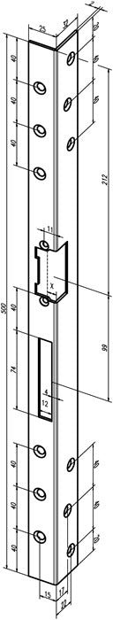 ASSA ABLOY kątowa płyta uderzeniowa 312 Długość 500 mm Grubość 2 mm ( 3324034024 )