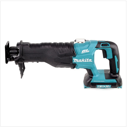 Makita DJR 360 PTK akumulatorowa bezszczotkowa pilarka szablasta 36V ( 2x18V ) w walizce + 2x akumulator 5,0 Ah + ładowarka