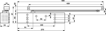 DORMAKABA slide channel door closer TS 93 B Basic standard installation hinge side ( 3000255106 )