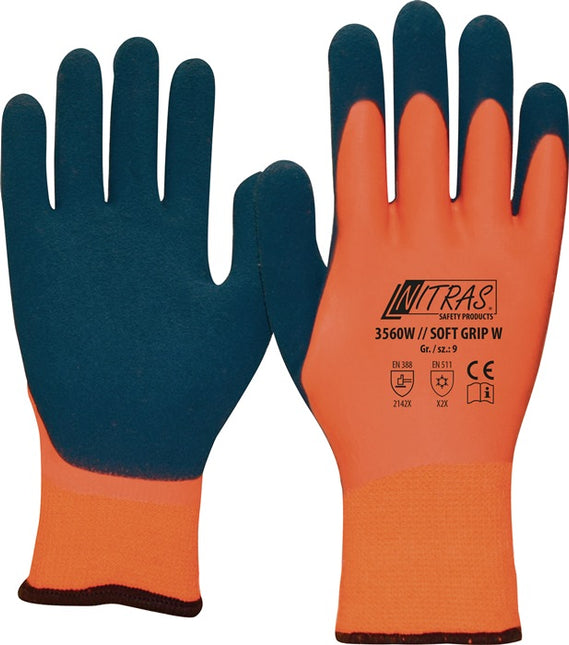 NITRAS cold protection gloves SOFT GRIP W size 8 orange/dark blue ( 8000235056 )