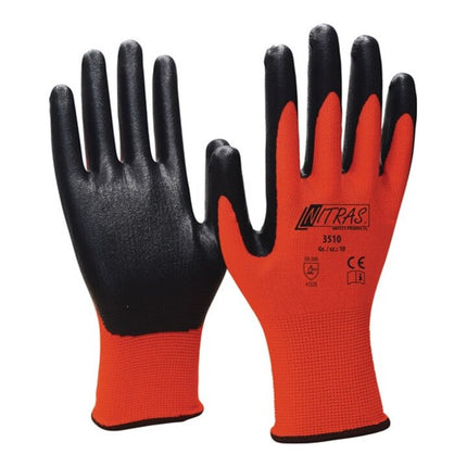 NITRAS gloves nitrile foam size 9 red/black ( 4000371245 )