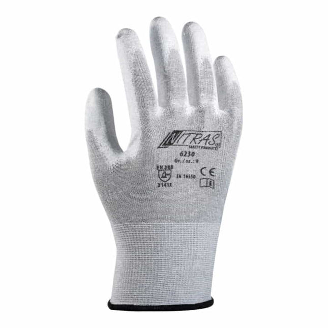 NITRAS gloves 6230 size 8 grey/white ( 8000235152 )