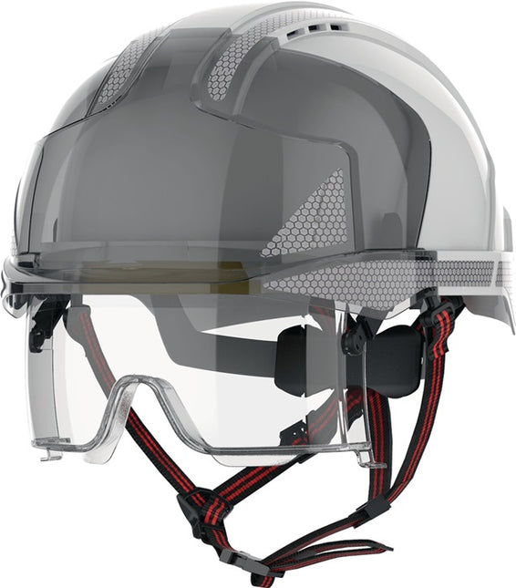 Casco de escalada industrial JSP EVO(R) VISTAlens(R) Dualswitch(TM) blanco/humo ( 4000370818 )