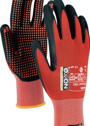 OX-ON Guantes Flexible Advanced 1901 Talla 9 negro/rojo (4000391343)