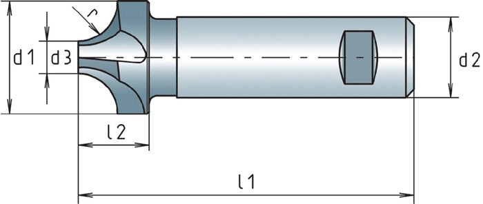 MAYKESTAG Viertelkreisprofilfräser DIN 6518 B Typ N Radius 3,5 mm ( 4117802007 )