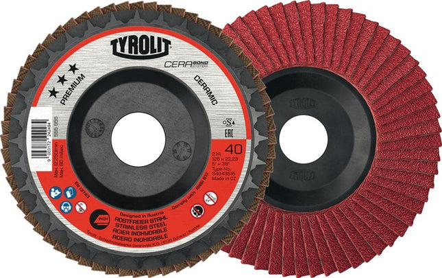 TYROLIT disco de láminas CERABOND Ø 125 mm tamaño de grano 80 plano ( 4000845248 )