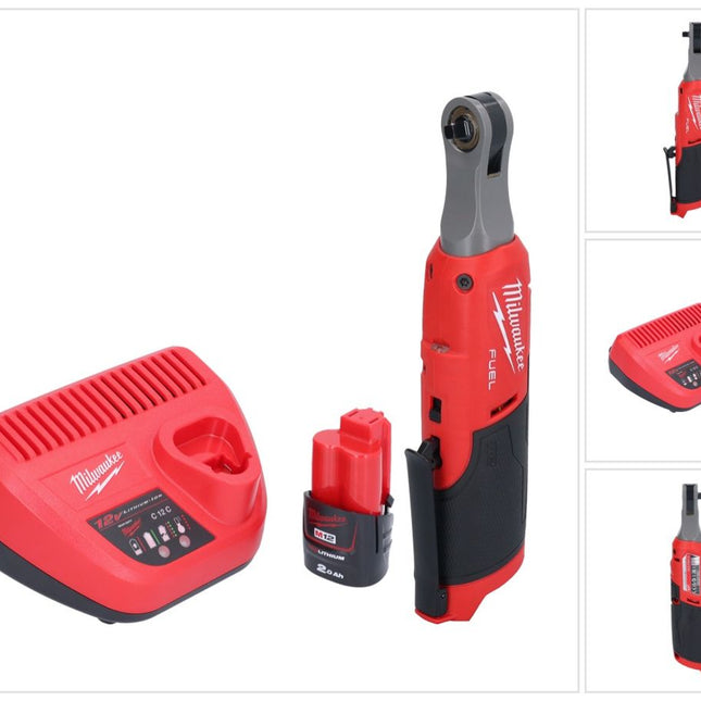 Milwaukee M12 FHIR14-201 carraca a batería 12 V 47 Nm 1/4" sin escobillas + 1x batería 2,0 Ah + cargador