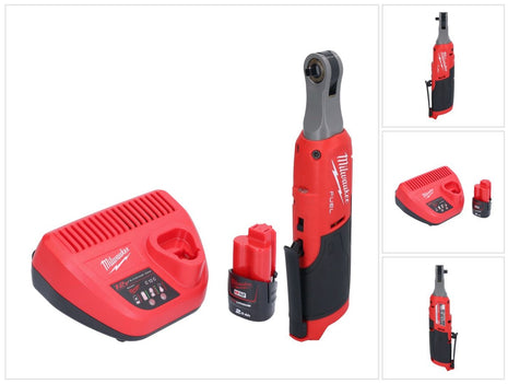 Milwaukee M12 FHIR14-201 Akku Ratsche 12 V 47 Nm 1/4" Brushless + 1x Akku 2,0 Ah + Ladegerät