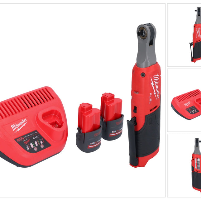 Milwaukee M12 FHIR14-252 carraca a batería 12 V 47 Nm 1/4" sin escobillas + 2x batería 2,5 Ah + cargador