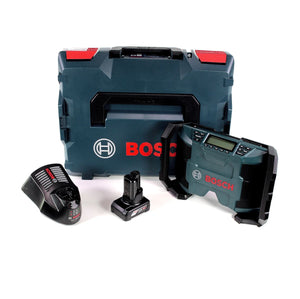 Bosch GPB 12V-10 Akku Baustellenradio 12V + 1x Akku 6,0Ah + Ladegerät + L-Boxx