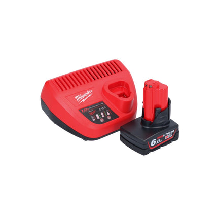 Cliquet à batterie Milwaukee M12 FHIR14-601 12 V 47 Nm 1/4" brushless + 1x batterie 6,0 Ah + chargeur