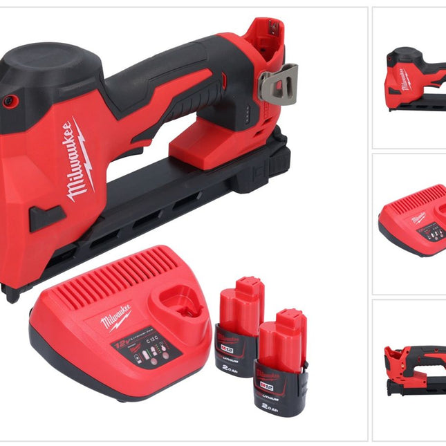 Tachonadora sin cable Milwaukee M12 BCST-202 12 V 19 x 25,4 mm + 2x batería recargable 2,0 Ah + cargador