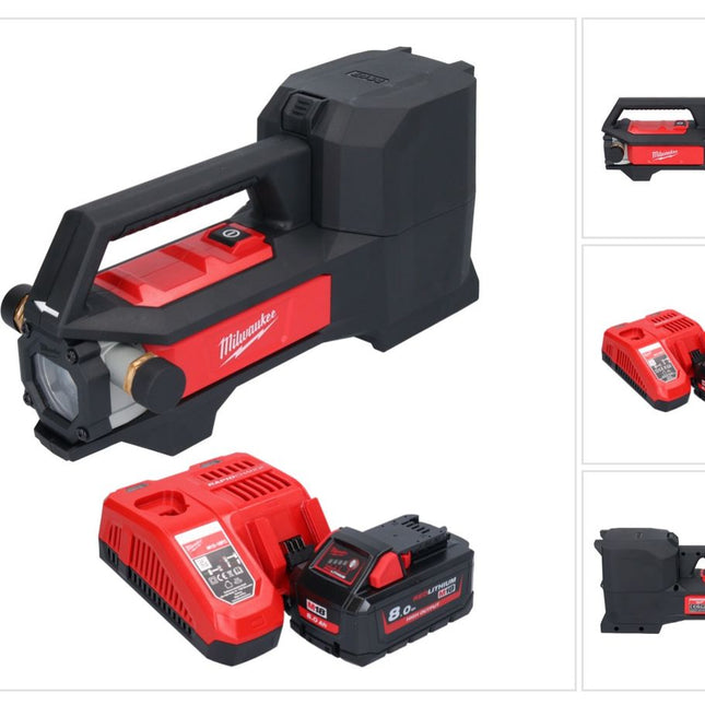 Bomba de trasvase a batería Milwaukee M18 BTP-801 18 V 1817 l/h + 1x batería 8,0 Ah + cargador