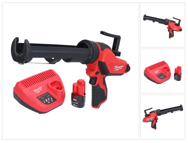 Milwaukee M12 PCG/310-201 cordless cartridge press 12 V 310 ml + 1x battery 2.0 Ah + charger