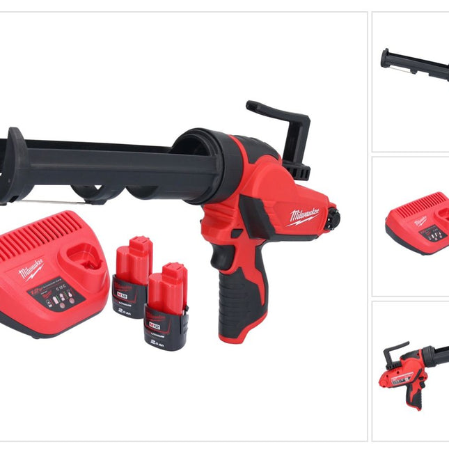 Milwaukee M12 PCG/310-202 cordless cartridge gun 12 V 310 ml + 2x 2.0 Ah battery + charger