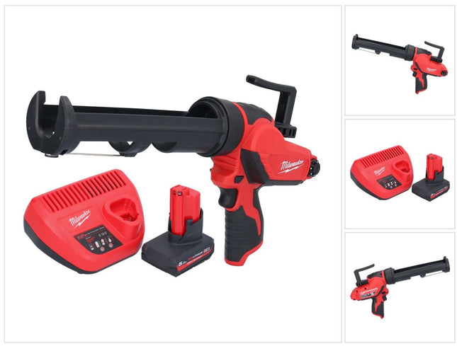 Milwaukee M12 PCG/310-501 cordless cartridge gun 12 V 310 ml + 1x battery 5.0 Ah + charger