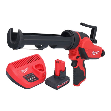Pressa per cartucce a batteria Milwaukee M12 PCG/310-501 12 V 310 ml + 1x batteria 5,0 Ah + caricabatteria