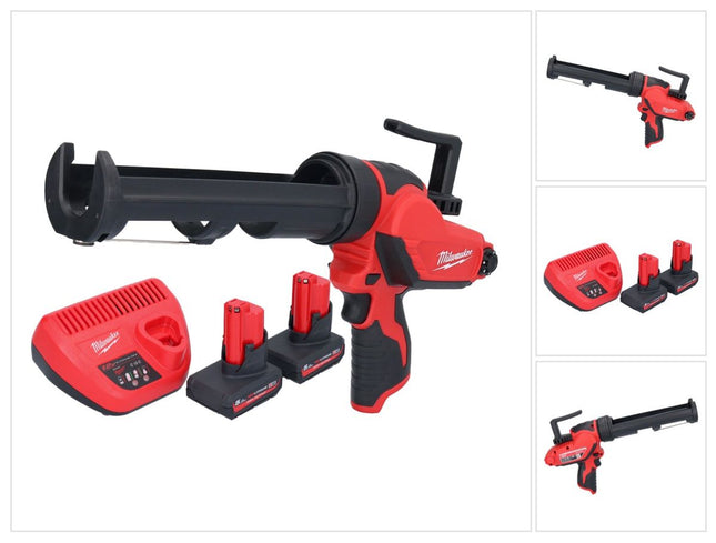 Milwaukee M12 PCG/310-502 cordless cartridge gun 12 V 310 ml + 2x battery 5.0 Ah + charger