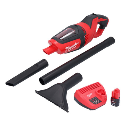 Aspirador a batería Milwaukee M12 HV-201 12 V + 1x batería 2,0 Ah + cargador