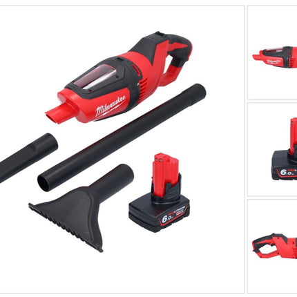 Milwaukee M12 HV-601 Akku Staubsauger 12 V + 1x Akku 6,0 Ah - ohne Ladegerät