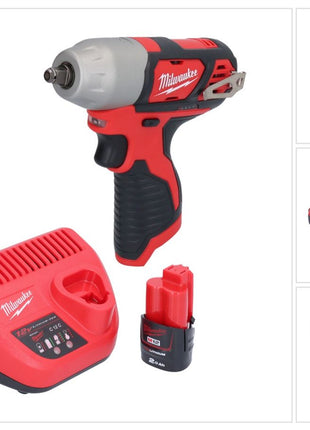 Milwaukee M12 BIW38-201 Akku Schlagschrauber 12 V 135 Nm 3/8˝ + 1x Akku 2,0 Ah + Ladegerät