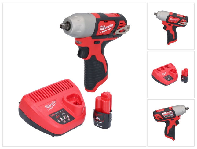 Milwaukee M12 BIW38-201 cordless impact wrench 12 V 135 Nm 3/8" + 1x rechargeable battery 2.0 Ah + charger