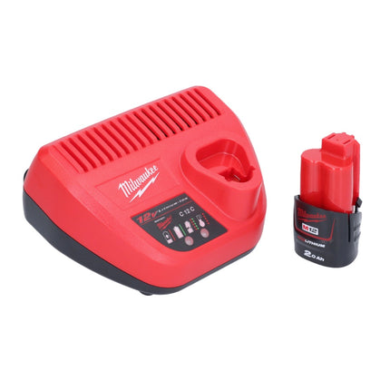 Milwaukee M12 BIW38-201 llave de impacto sin cable 12 V 135 Nm 3/8" + 1x batería recargable 2.0 Ah + cargador