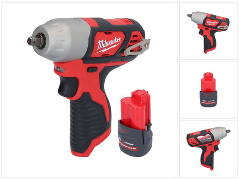 Milwaukee M12 BIW38-251 Avvitatore a impulsi a batteria 12 V 135 Nm 3/8" + 1x batteria ricaricabile 2,5 Ah - senza caricabatterie