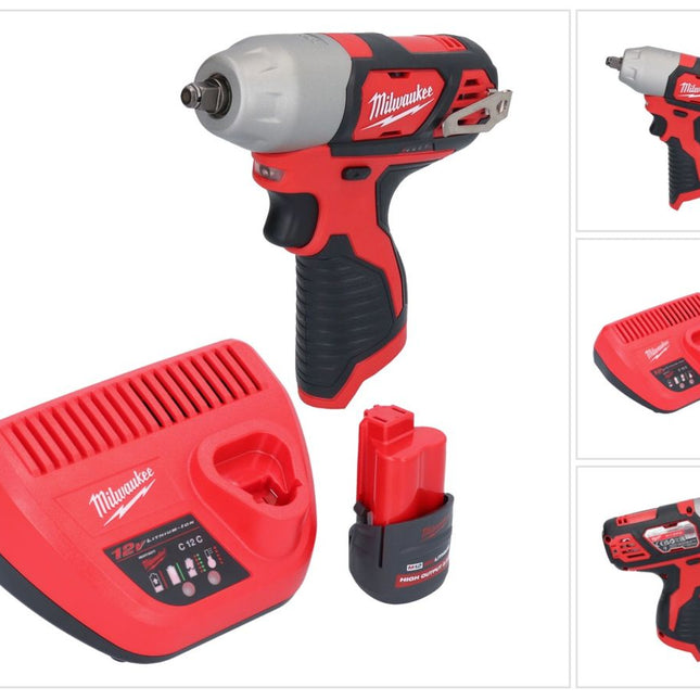 Milwaukee M12 BIW38-251 Llave de impacto sin cable 12 V 135 Nm 3/8" + 1x batería recargable 2,5 Ah + cargador
