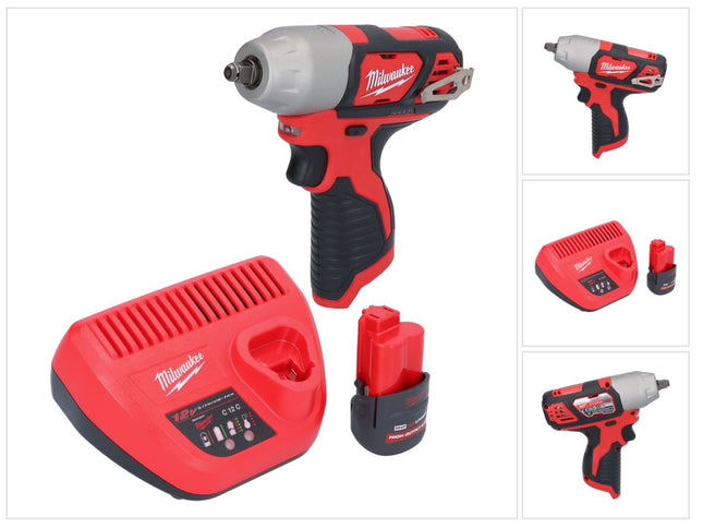 Milwaukee M12 BIW38-251 cordless impact wrench 12 V 135 Nm 3/8" + 1x rechargeable battery 2.5 Ah + charger