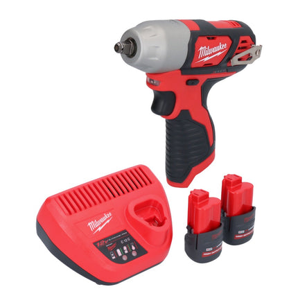 Milwaukee M12 BIW38-252 cordless impact wrench 12 V 135 Nm 3/8" + 2x rechargeable battery 2.5 Ah + charger
