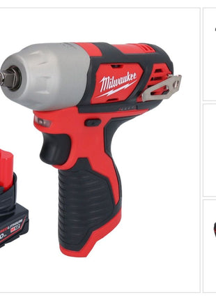 Avvitatore a impulsi a batteria Milwaukee M12 BIW38-401 12 V 135 Nm 3/8" + 1x batteria ricaricabile 4,0 Ah - senza caricabatterie