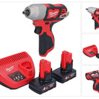 Llave de impacto inalámbrica Milwaukee M12 BIW38-402 12 V 135 Nm 3/8˝ + 2x baterías 4,0 Ah + cargador